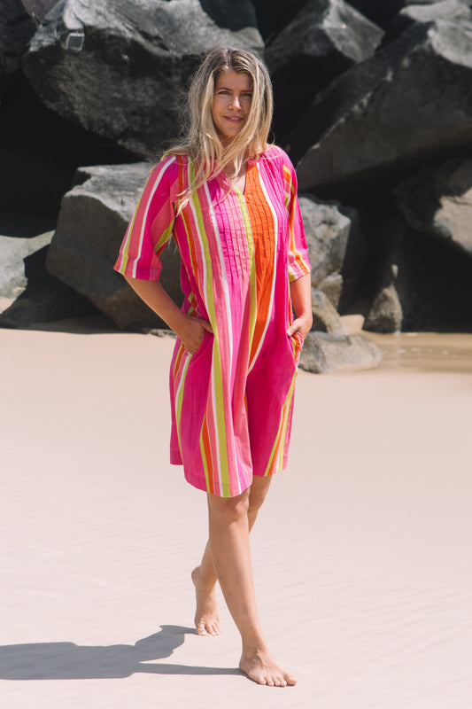 Dress Fleur - Drift Stripe Cotton