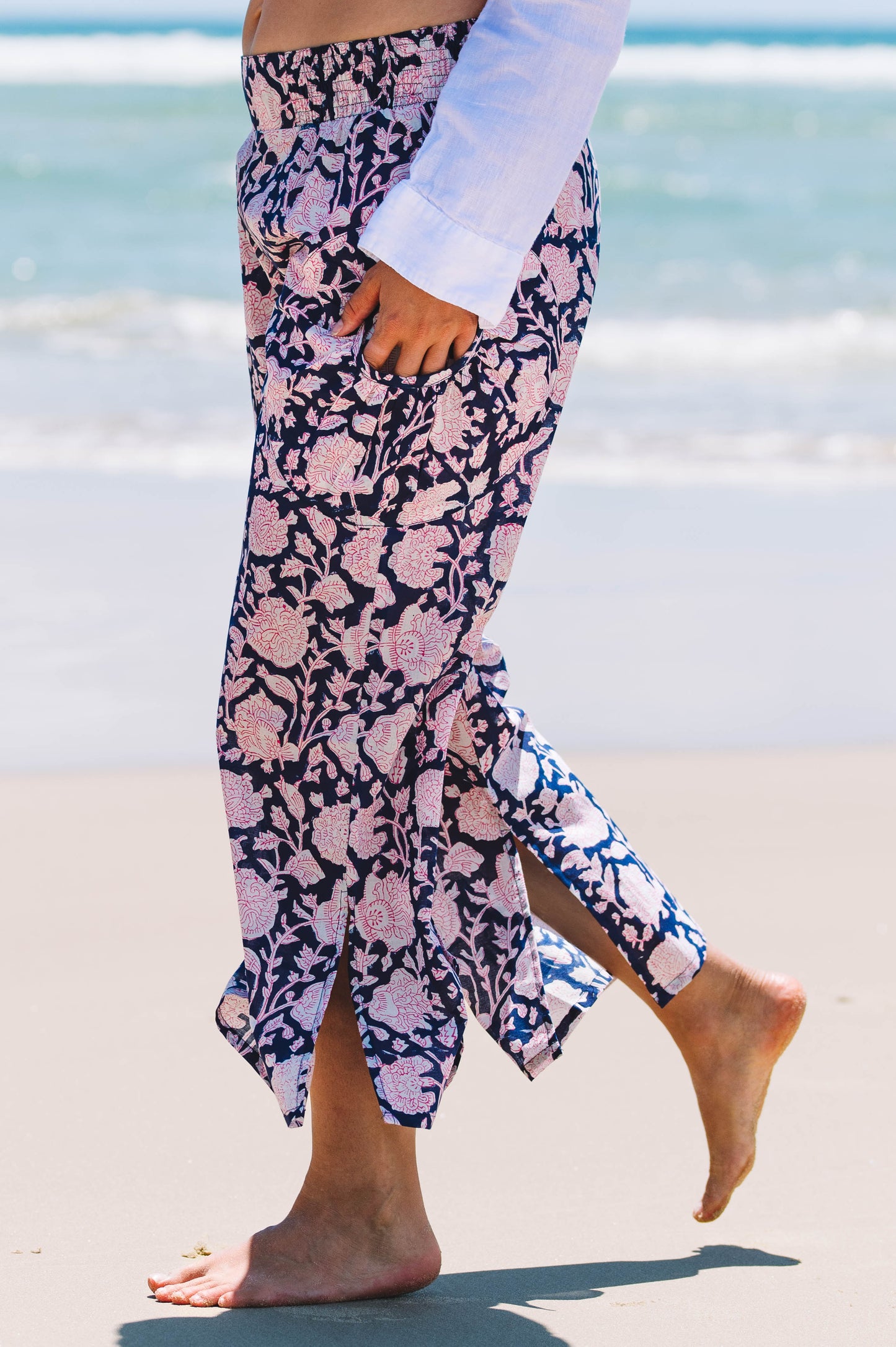 Pant Jaya - Indigo Harmony Handblock Cotton