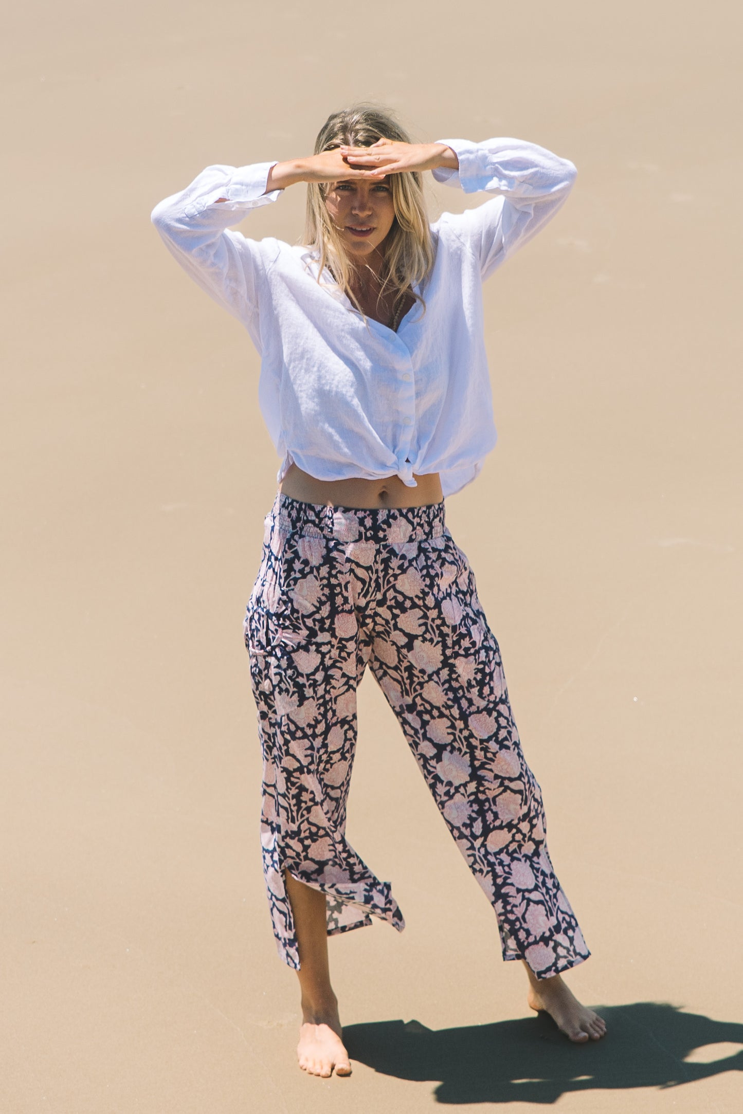 Pant Jaya - Indigo Harmony Handblock Cotton