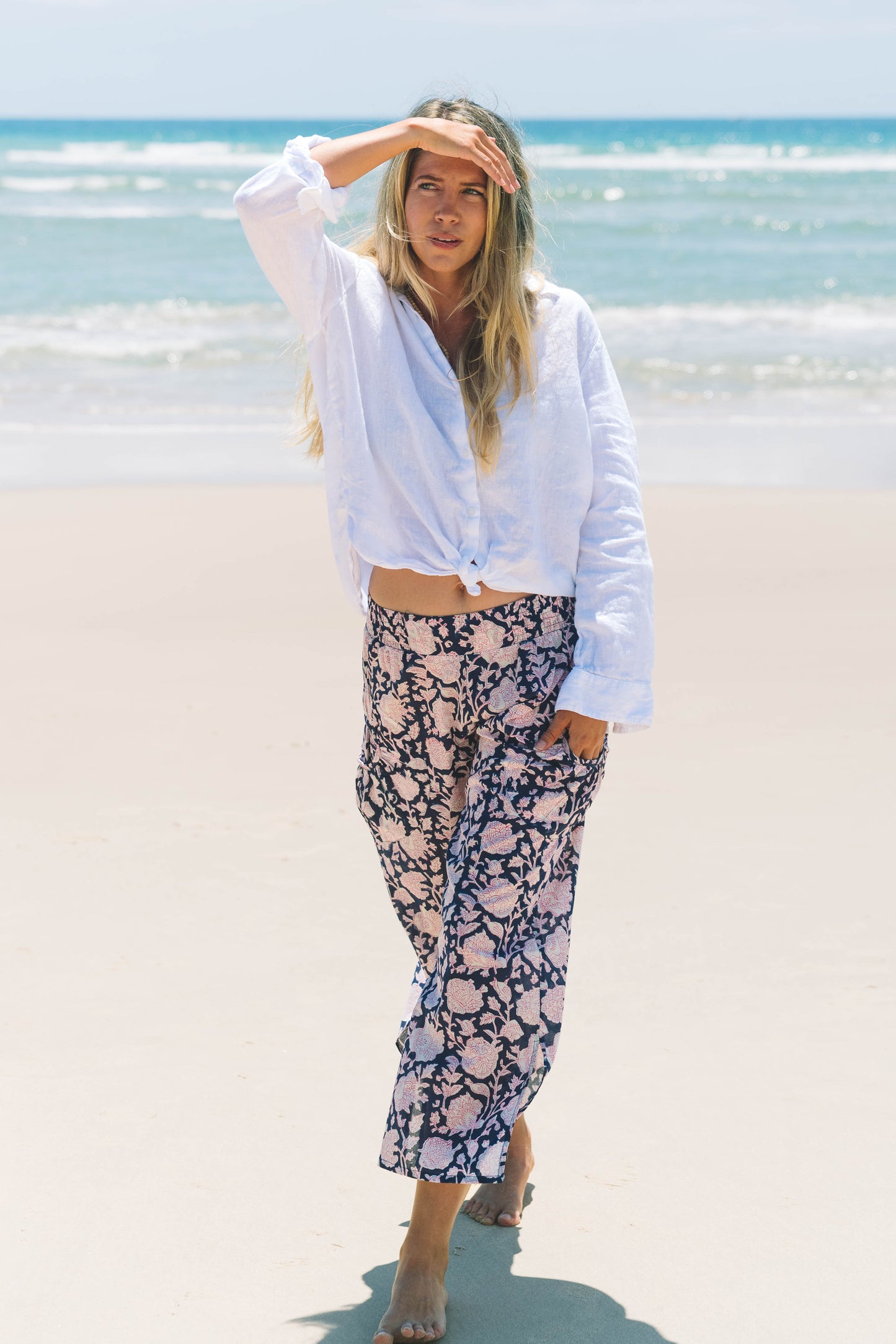 Pant Jaya - Indigo Harmony Handblock Cotton