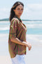 Top Tulum Shirt - Hand Painted Stripe Pink Green