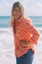 Top Clio Shirt - Anouk Papaya and Ecru Cotton