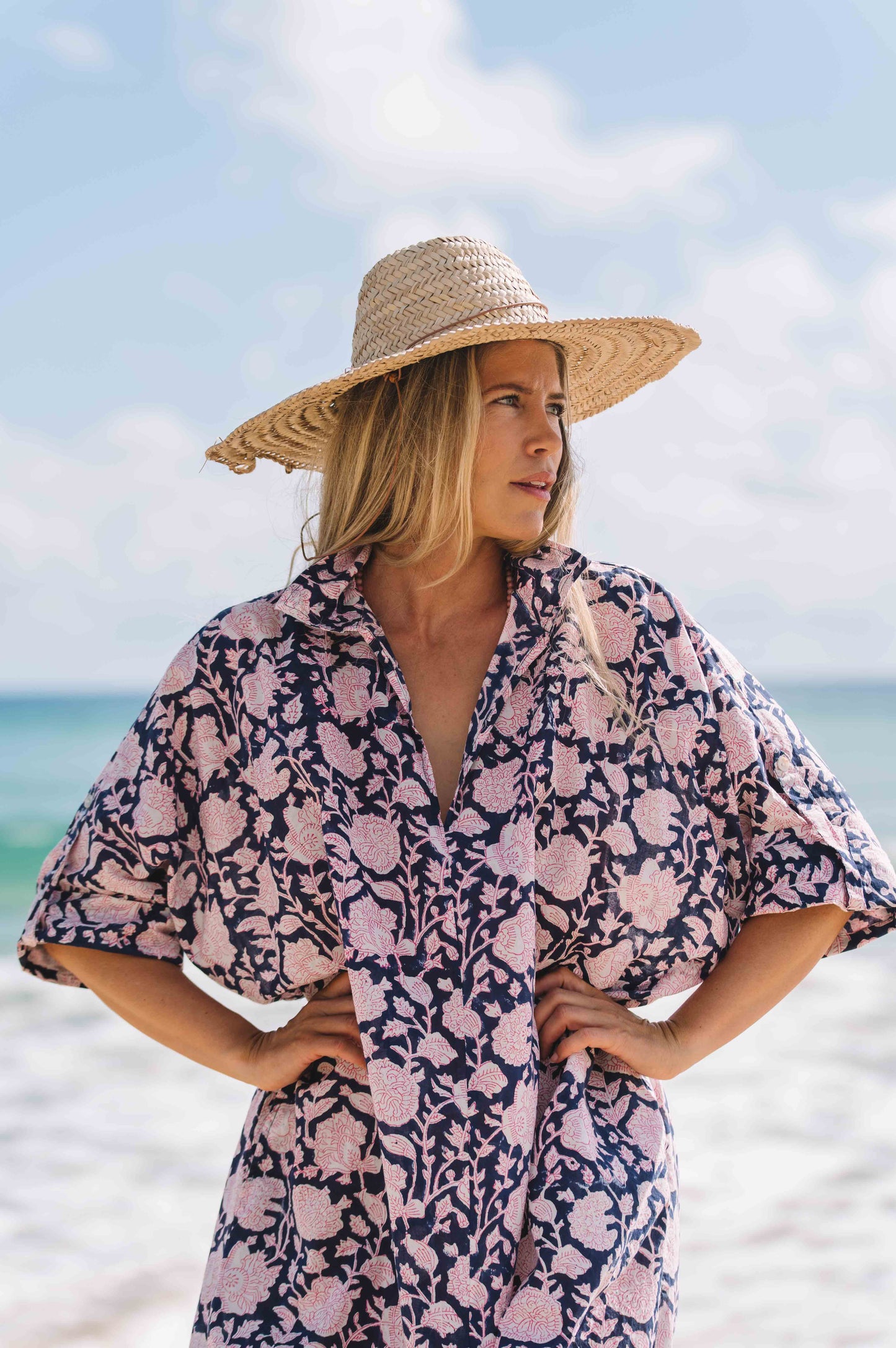Dress Rumi Kaftan - Harmony Indigo Cotton