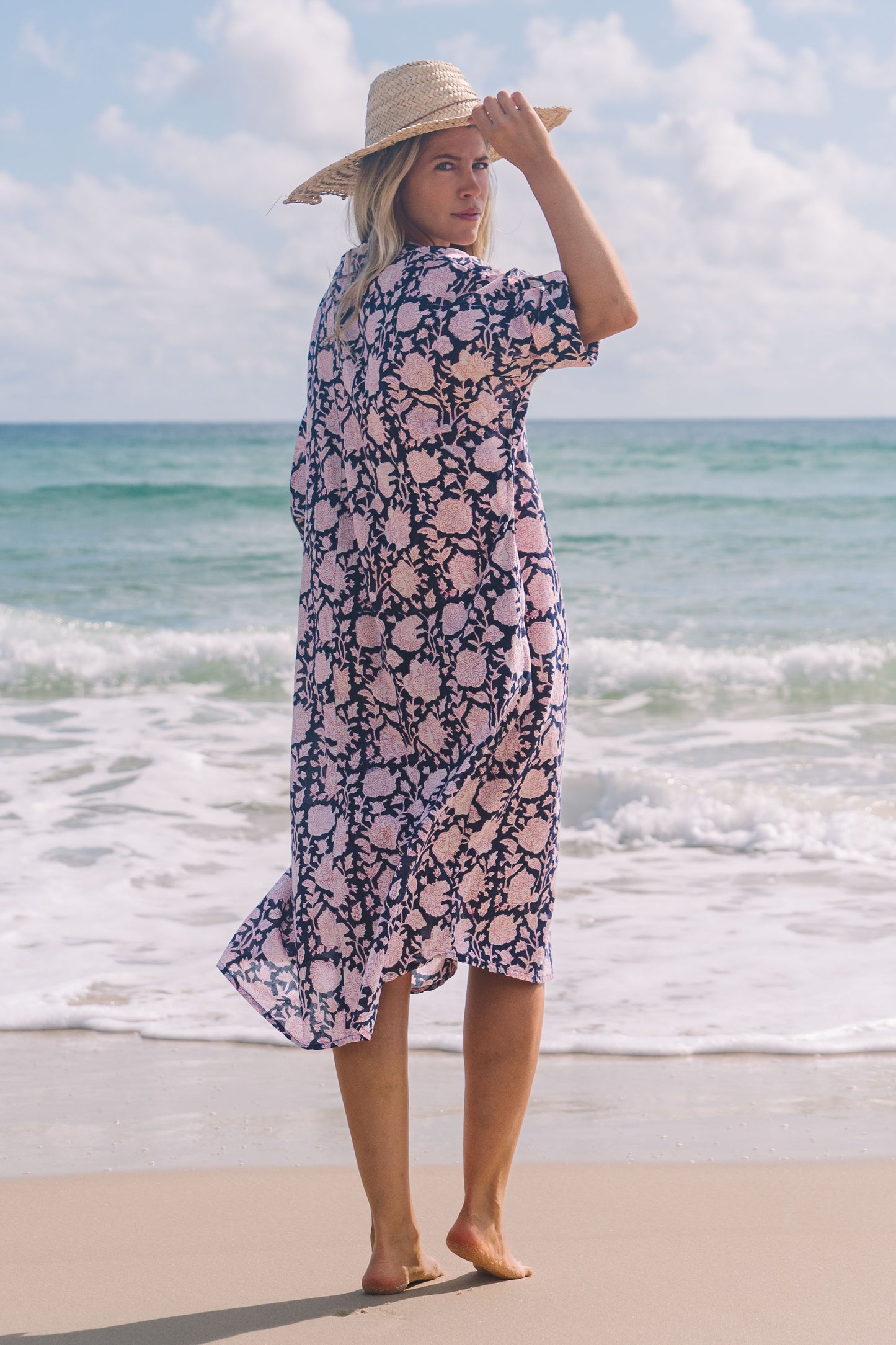 Dress Rumi Kaftan - Harmony Indigo Cotton