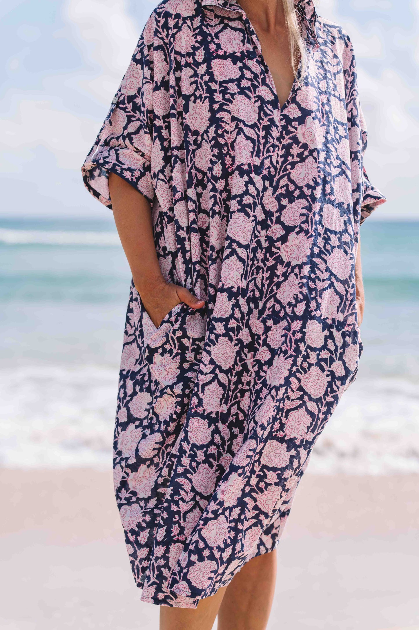 Dress Rumi Kaftan - Harmony Indigo Cotton