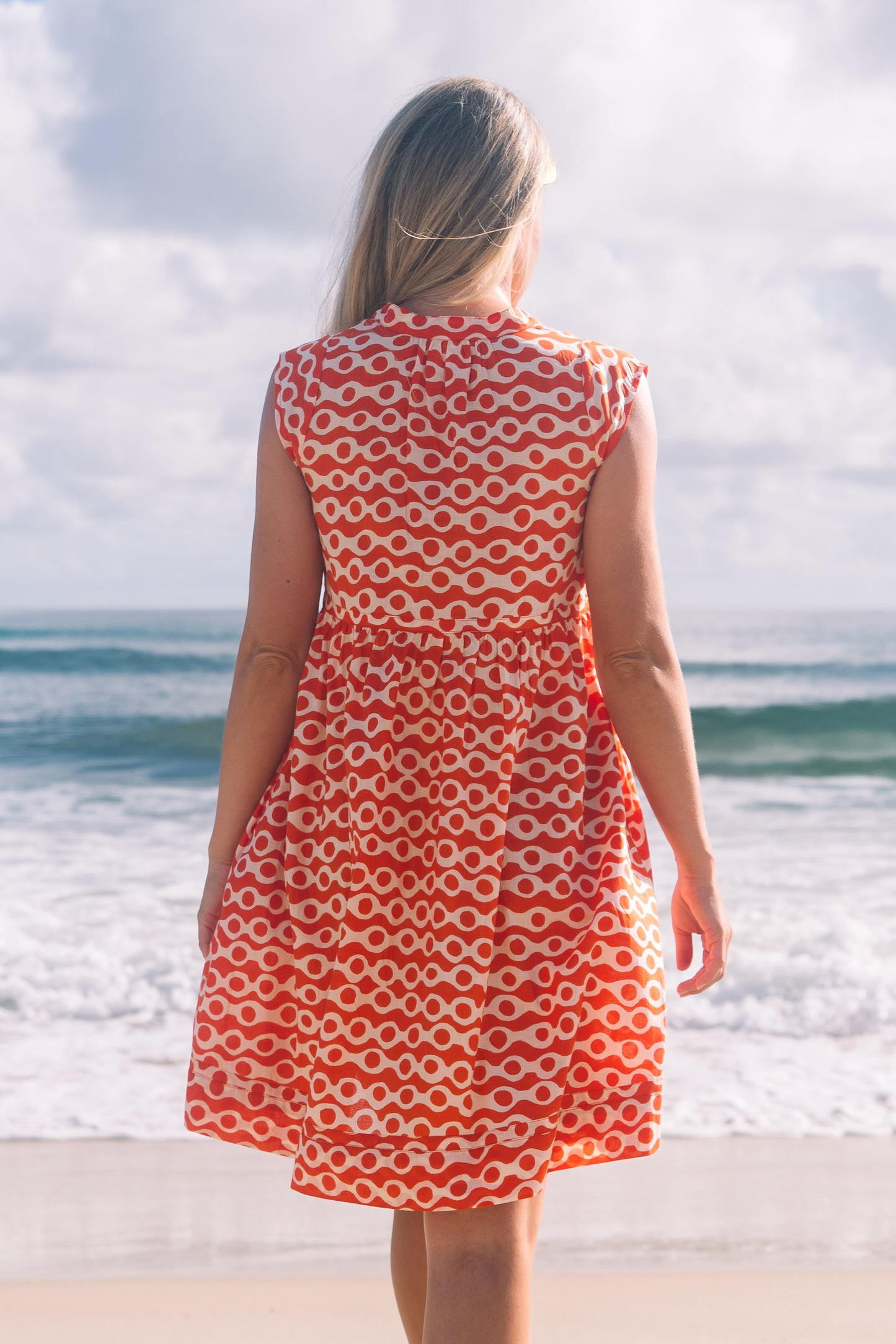 Dress Lula - Anouk Papaya Ecru Cotton