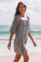 Dress Priya - Hand Painted Stripe Navy Ecru Cotton