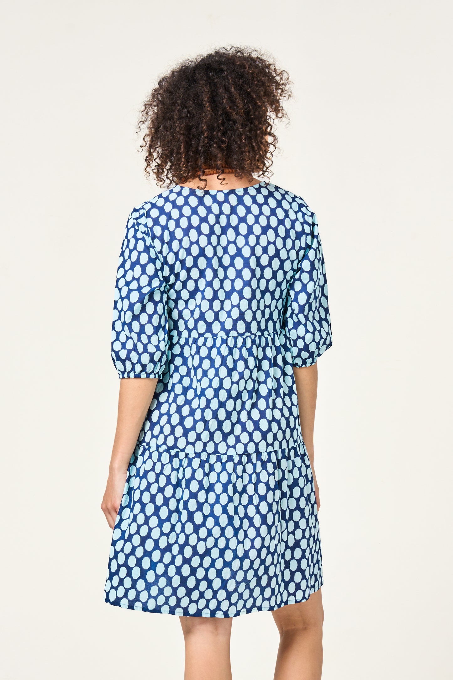 Dress Keshini - Indigo Spot Handblock