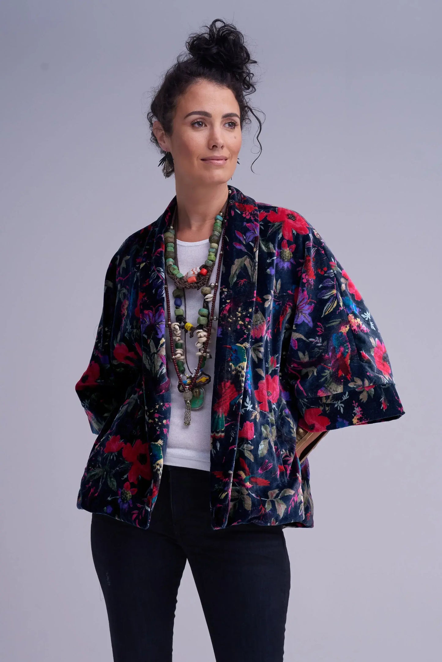 The Velvet Statement Jacket - Bird Of Paradise Midnight Blue