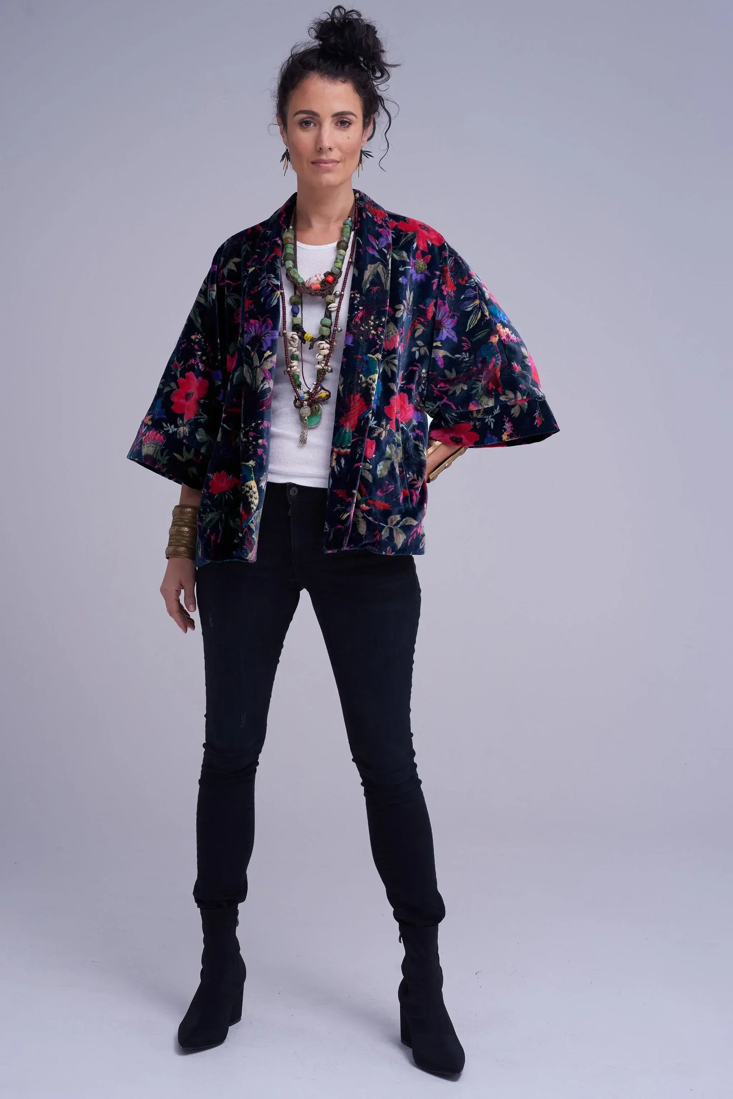 The Velvet Statement Jacket - Bird Of Paradise Midnight Blue
