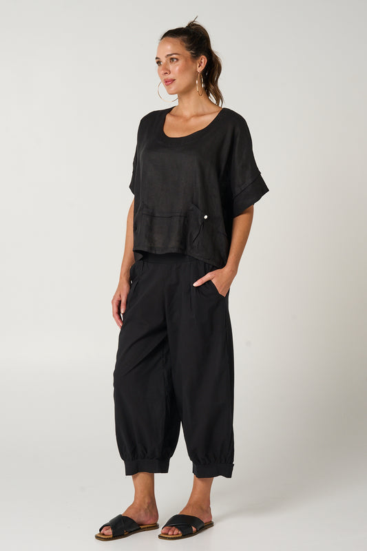 Top Chinta - Black Cotton