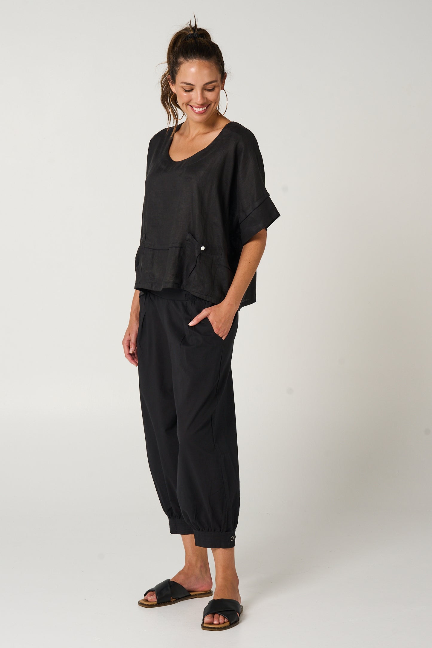 Pant Taj Black Cotton