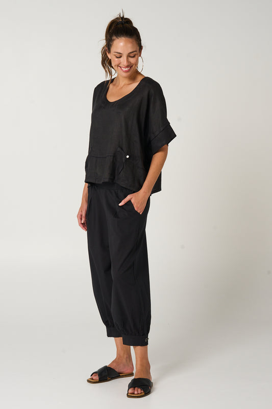 Pant Taj Black Cotton