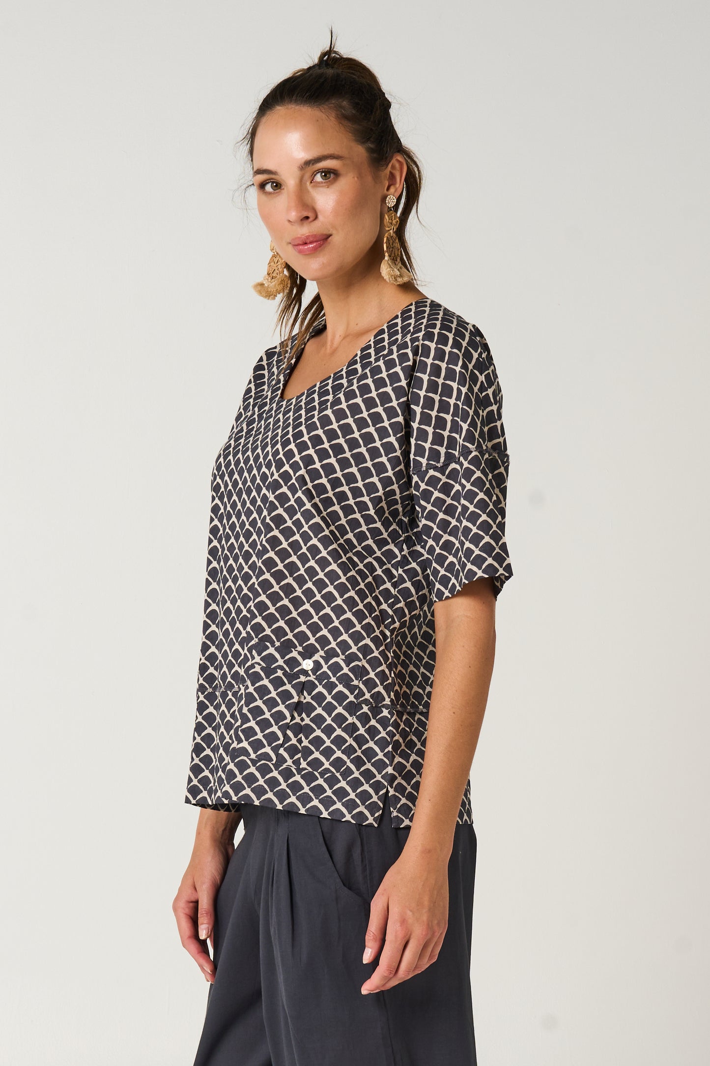 Top Chinta - Indigo Shell Cotton