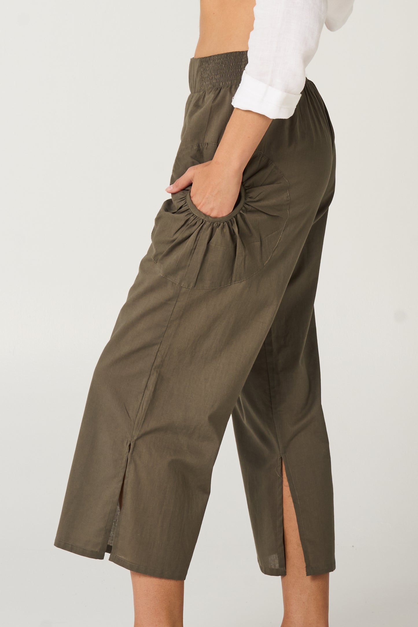 Pant Jaya - Deep Olive Green Cotton