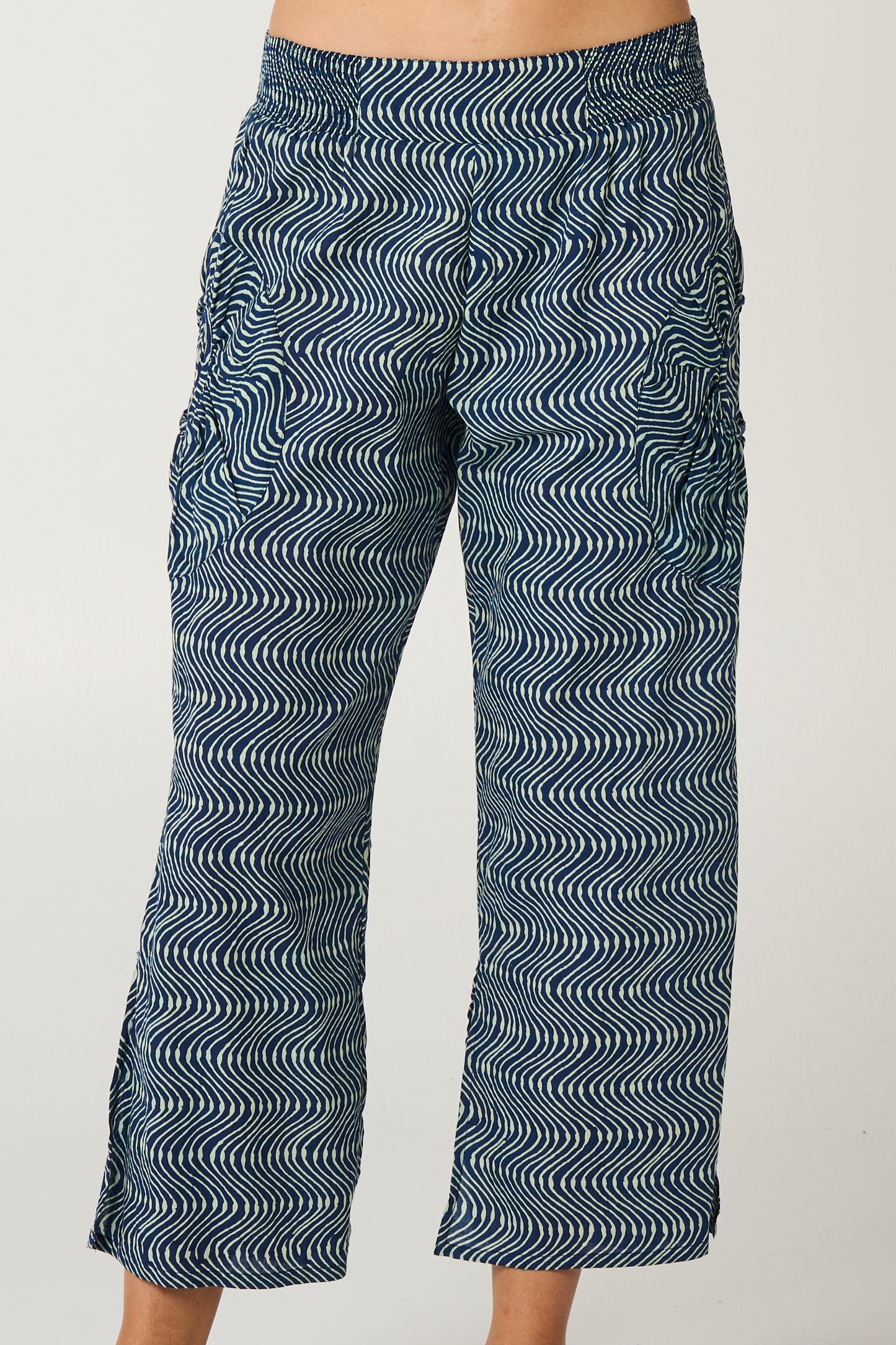 Pant Jaya - Indigo Sand Handblock Cotton