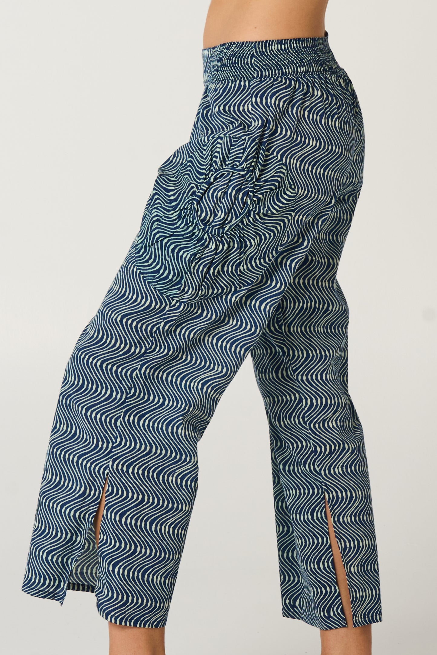 Pant Jaya - Indigo Sand Handblock Cotton