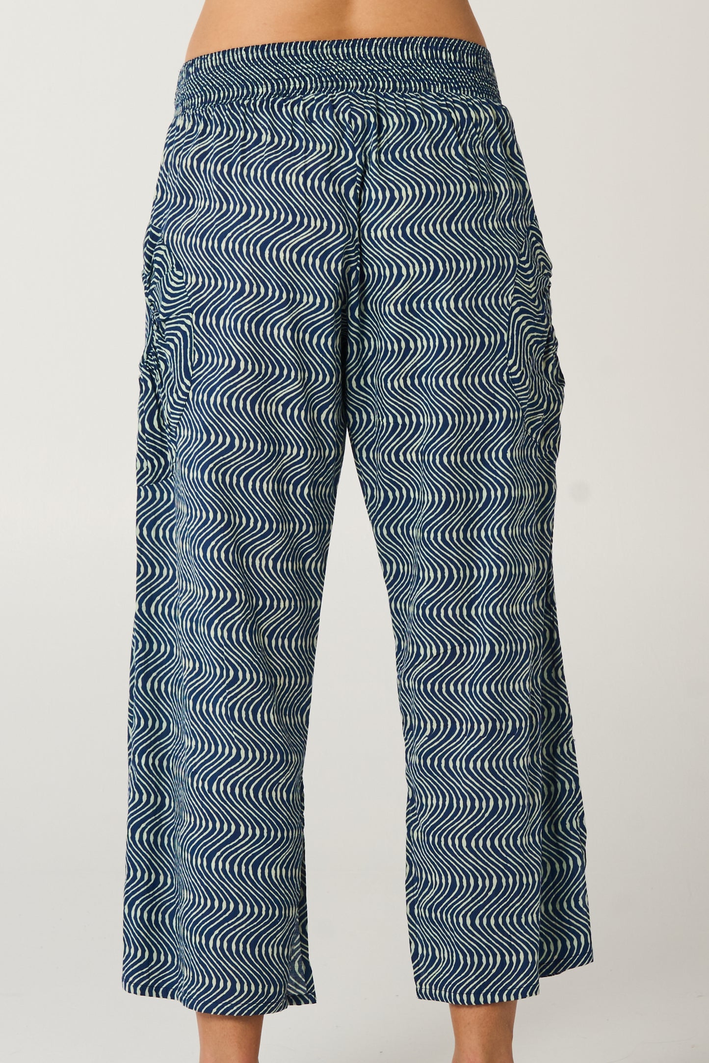 Pant Jaya - Indigo Sand Handblock Cotton