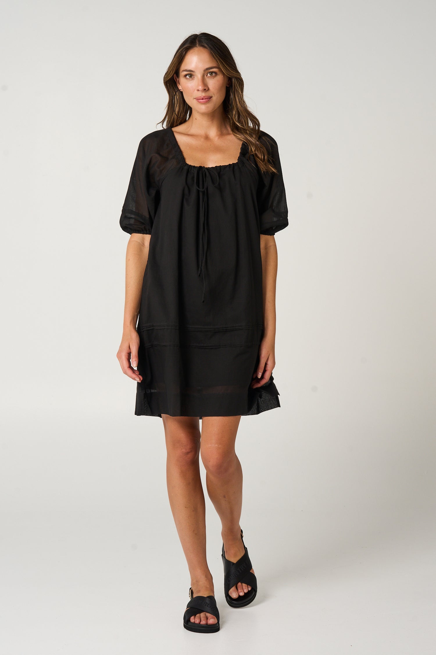 Dress Priya - Black Cotton Voile
