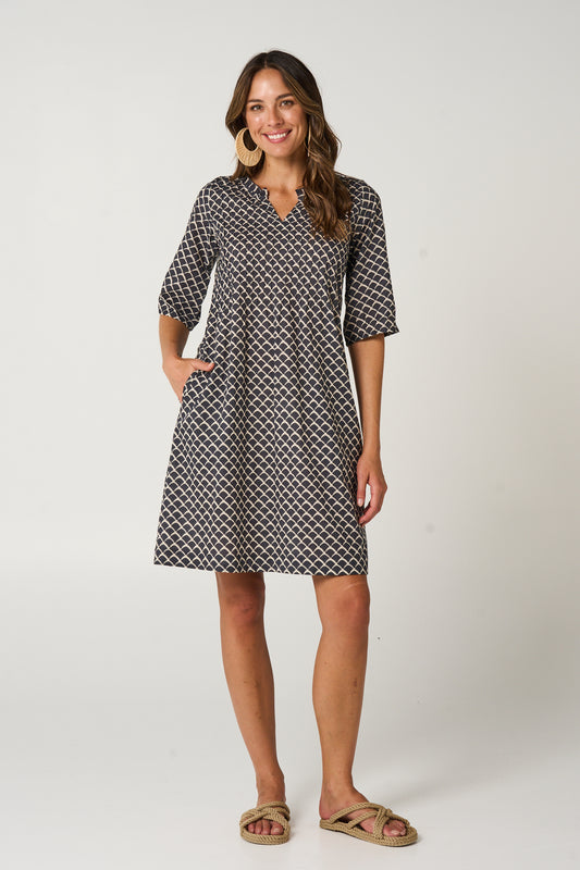 Dress Fleur - Indigo Shell Cotton