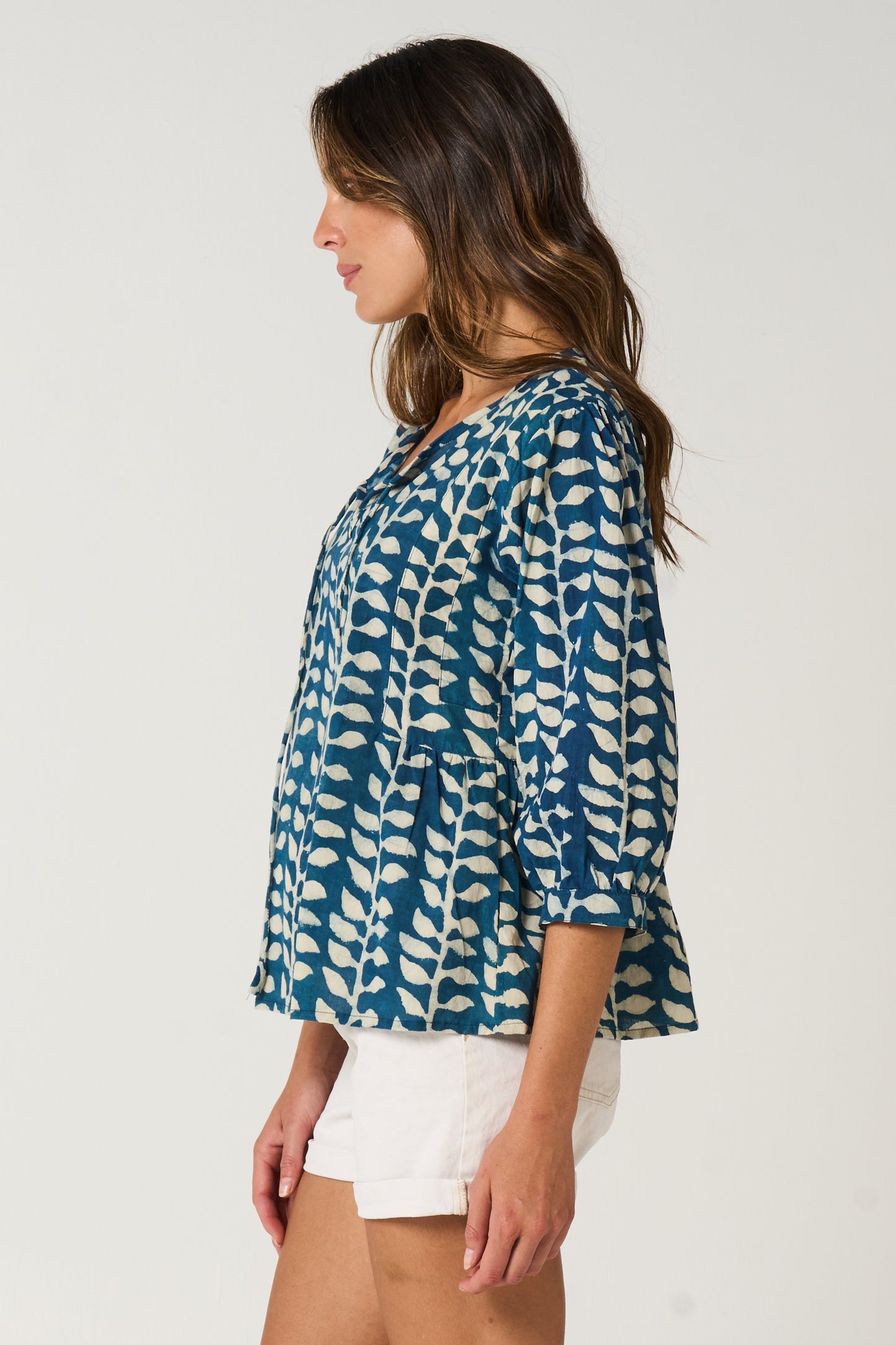 Top Arpana - Sacred Vine Blue Handblock Cotton