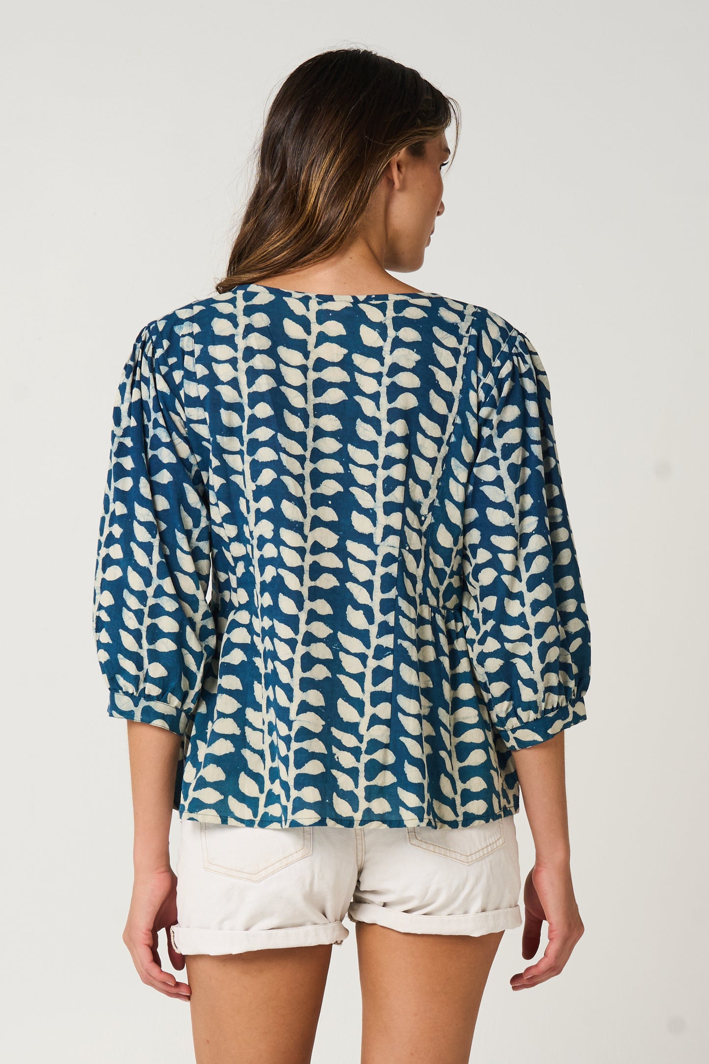 Top Arpana - Sacred Vine Blue Handblock Cotton