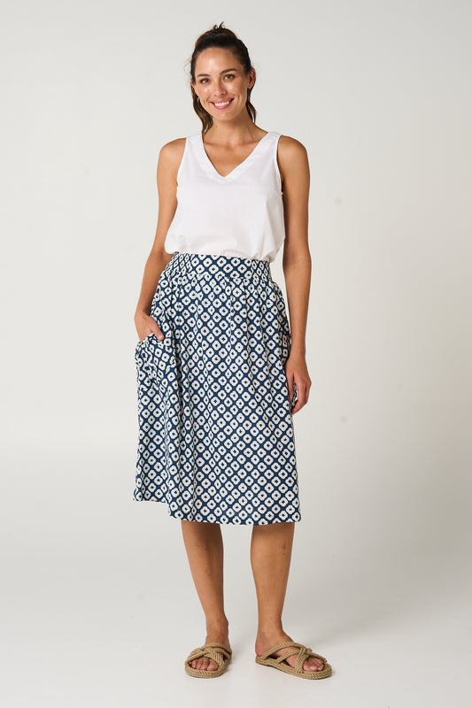 Skirt Jaya - Palladio Blue Cotton