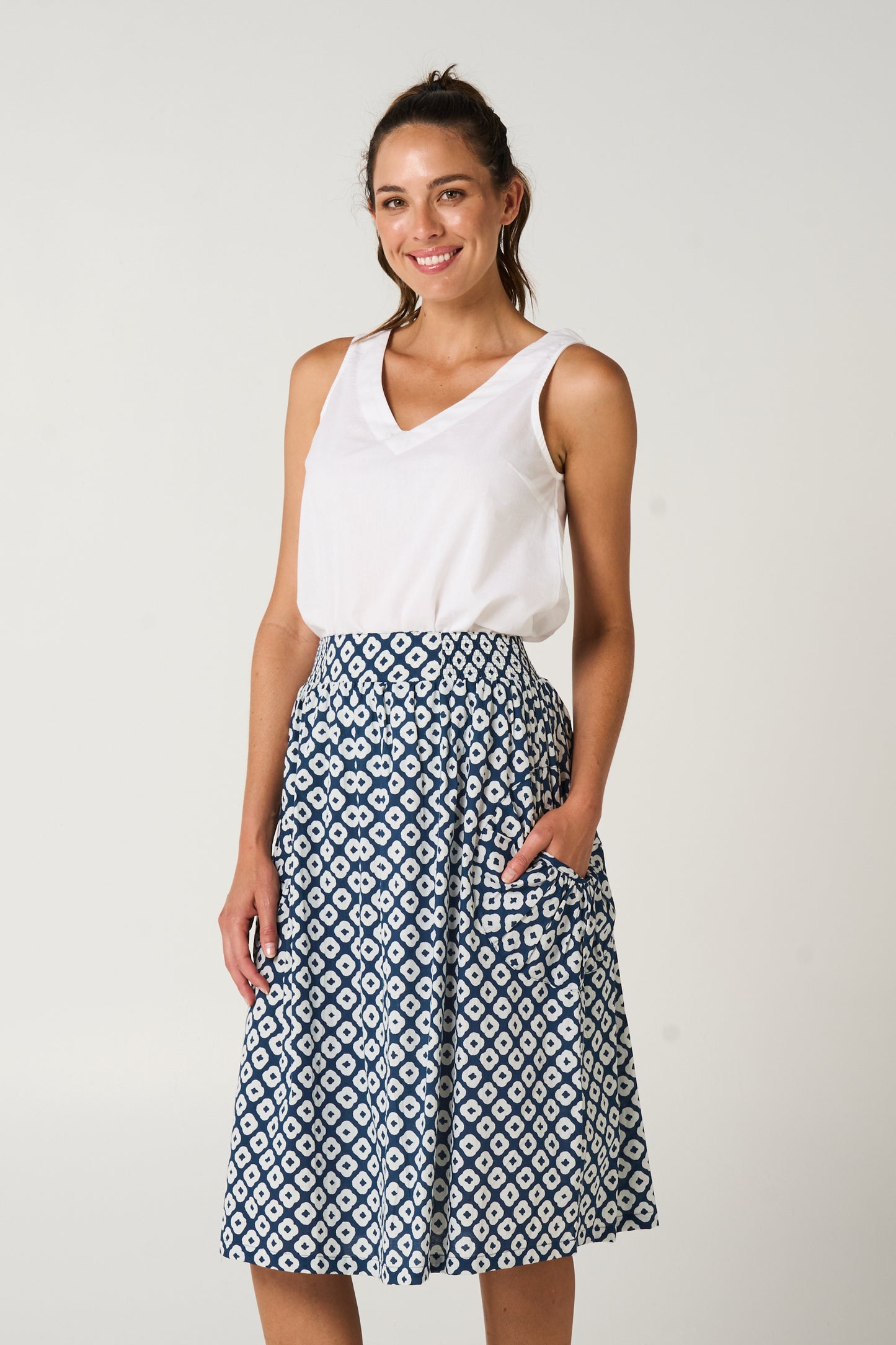 Skirt Jaya - Palladio Blue Cotton