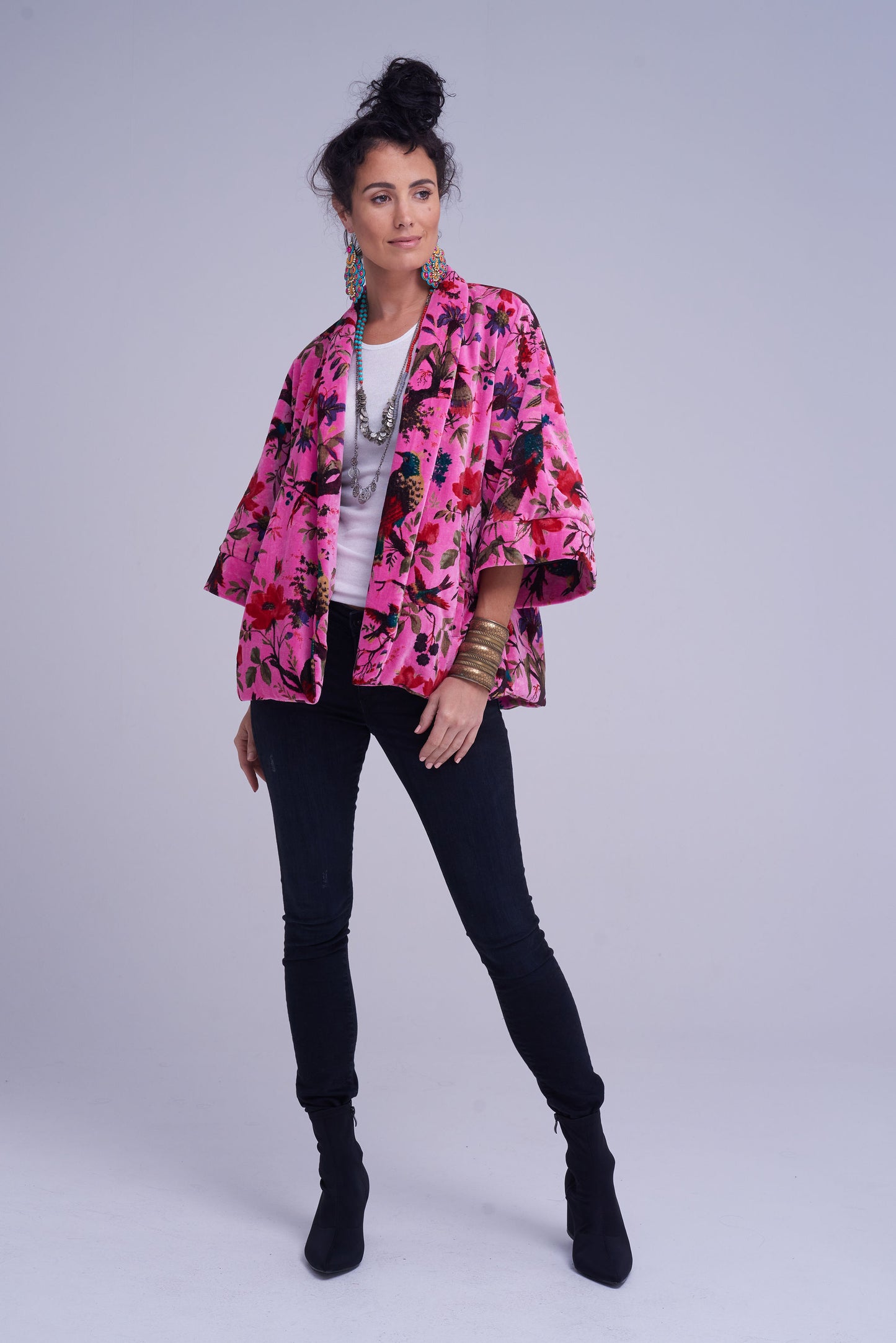 The Velvet Statement Jacket - Bird of Paradise Pink