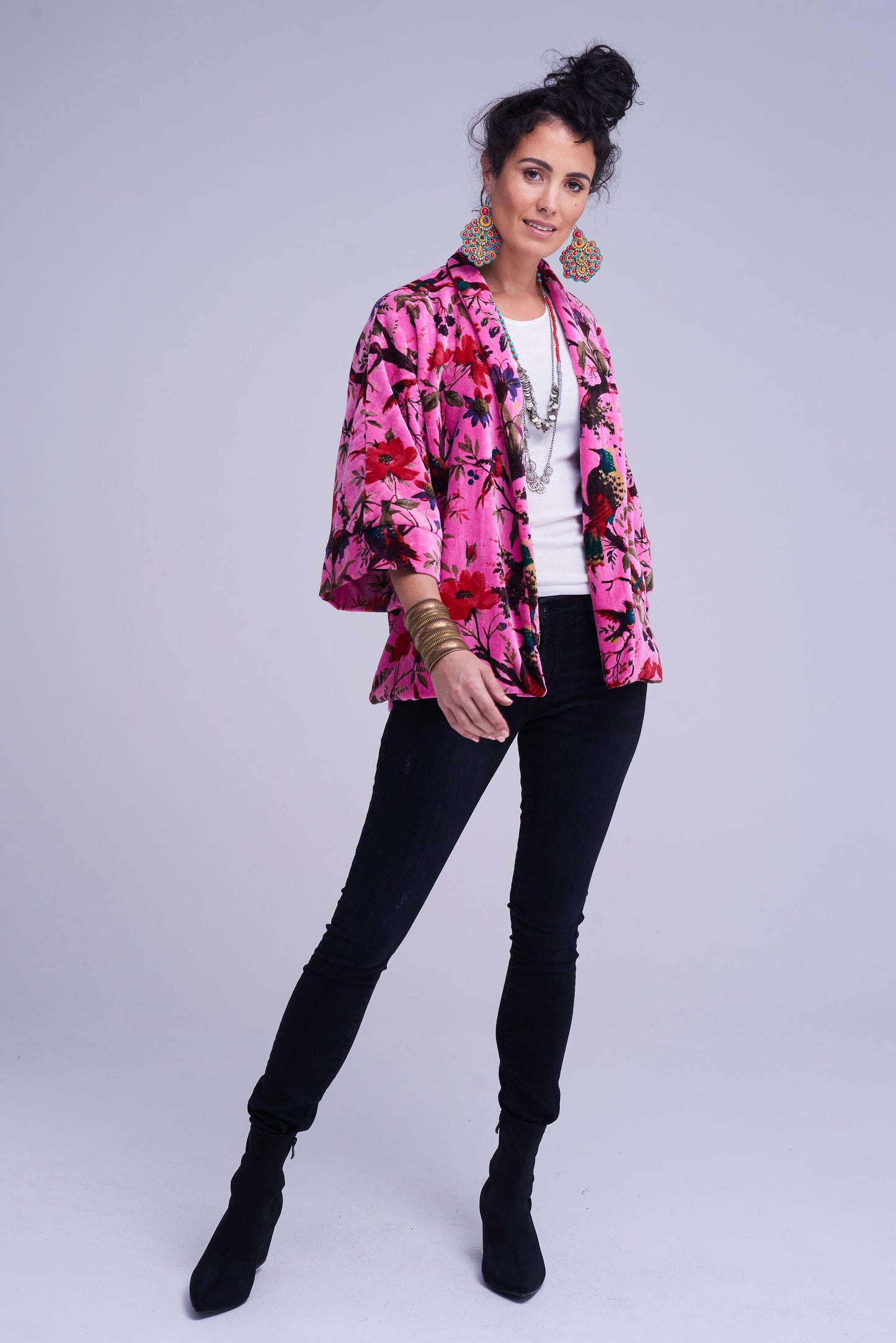 The Velvet Statement Jacket - Bird of Paradise Pink