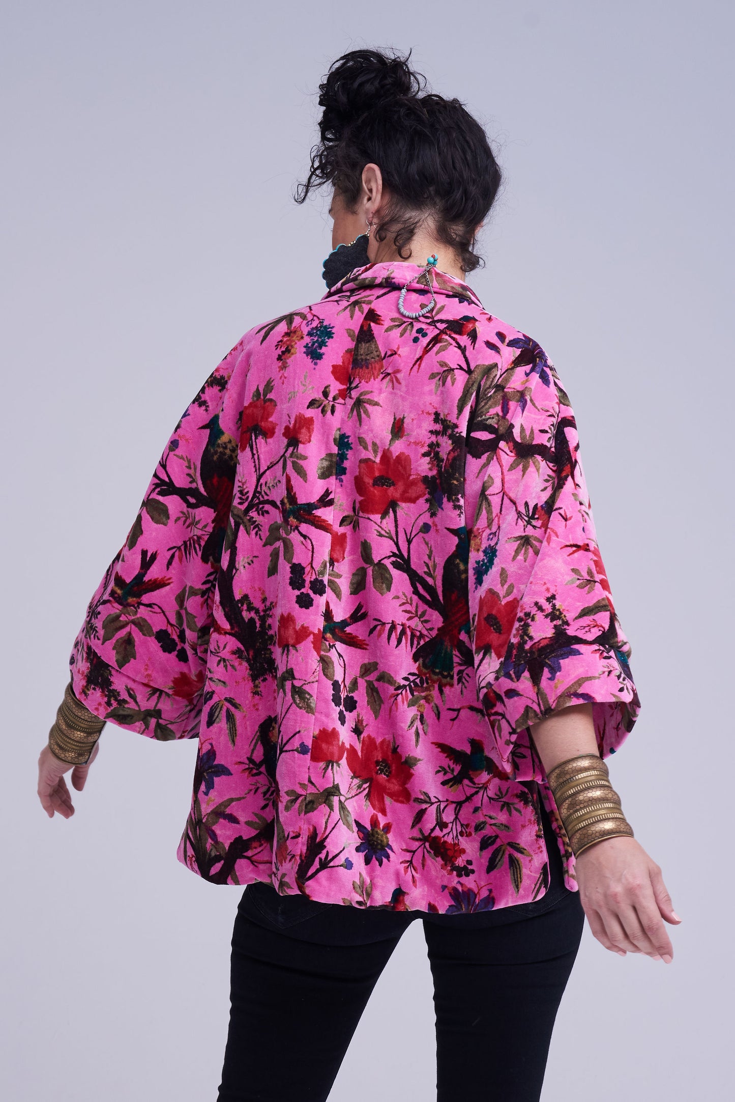 The Velvet Statement Jacket - Bird of Paradise Pink