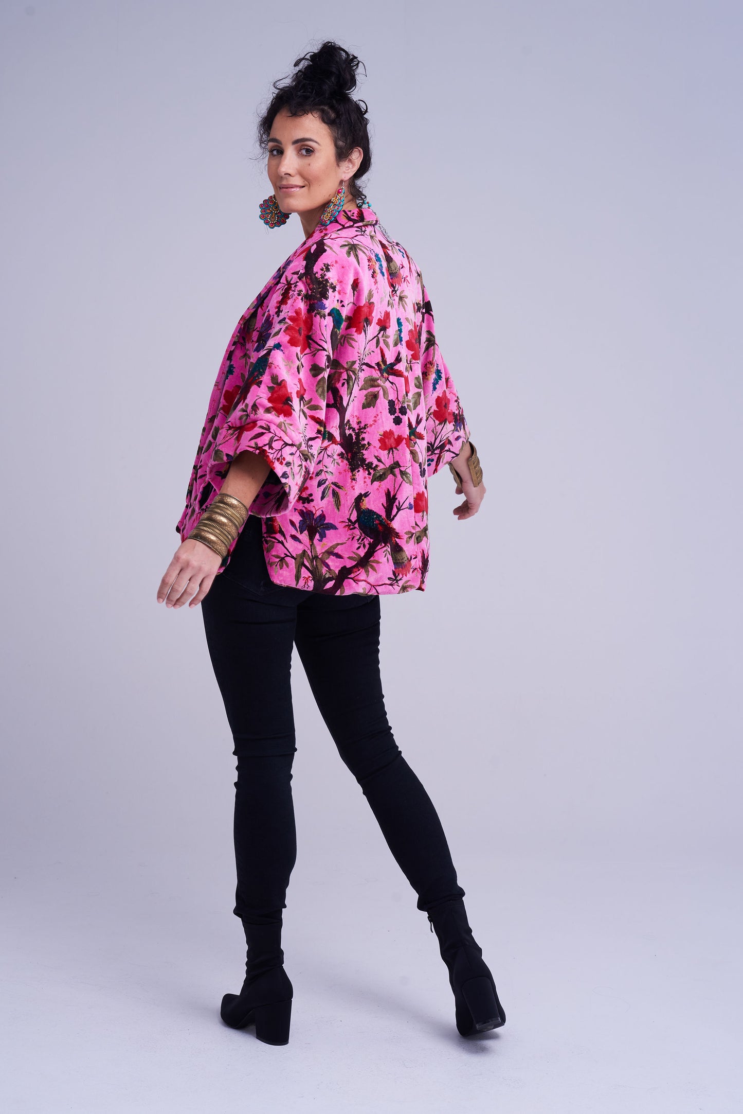 The Velvet Statement Jacket - Bird of Paradise Pink